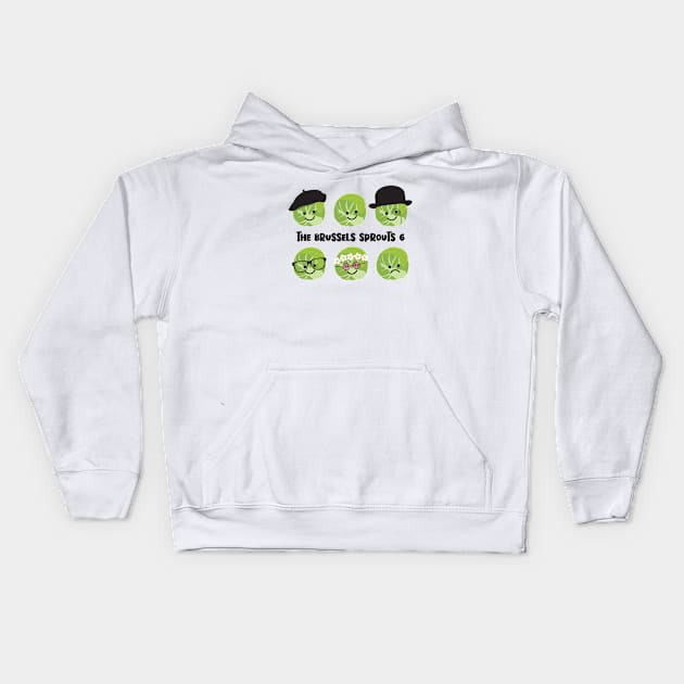 The Brussels Sprouts Six Kids Hoodie by VicEllisArt